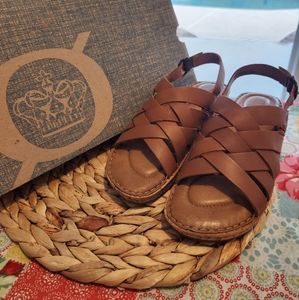 BORN Laila Wedge Leather Sandals